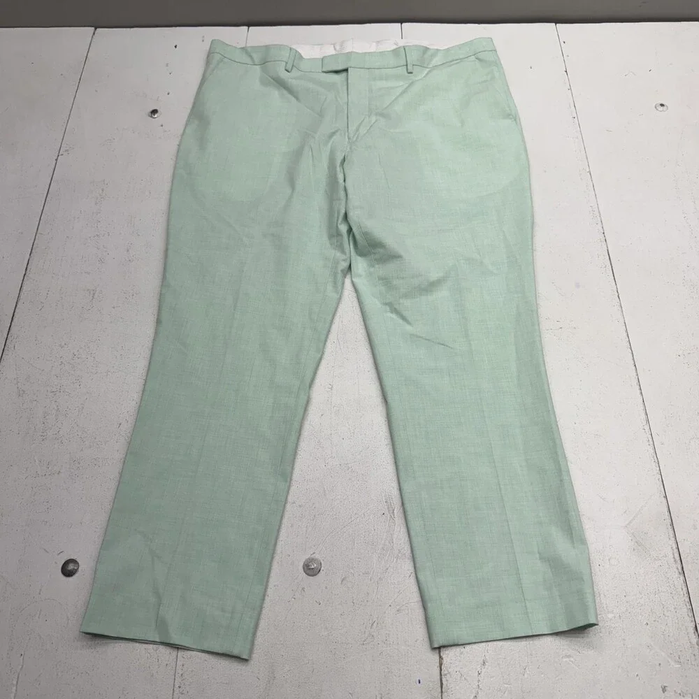 Nick Graham Dress Pants Mens 41x30 Green BLEEKER Microfiber Flat Front Formal